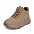 Women's  White Thick-Soled High-Top Bread Shoes For Autumn Winter Fashionable Laces With Round Toe Custom Logo Made Cotton
