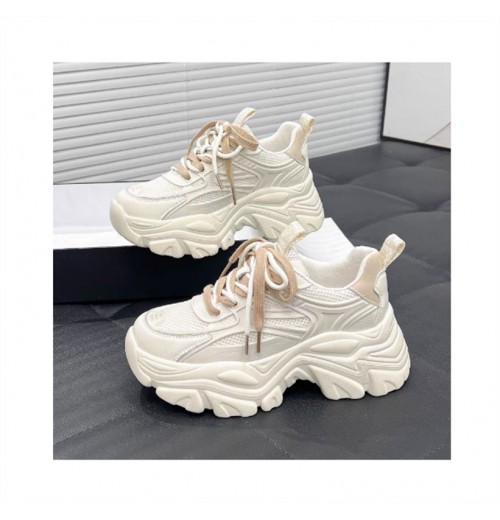 White Shoes For Women High Aesthetic Versatile Street Students Instagram Trendy Breathable Casual Sports Women's White Shoes For Women High Aesthetic Versatile Street Students Instagram Trendy Breathable Casual Sports Women's