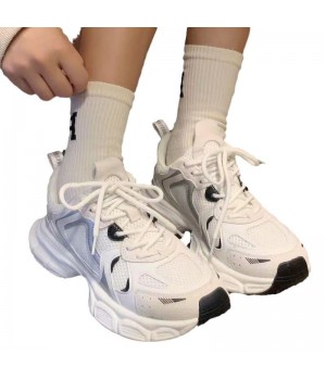  Fashion casual shoes women breathable comfortable thick sole lace-up small casual running women's shoes