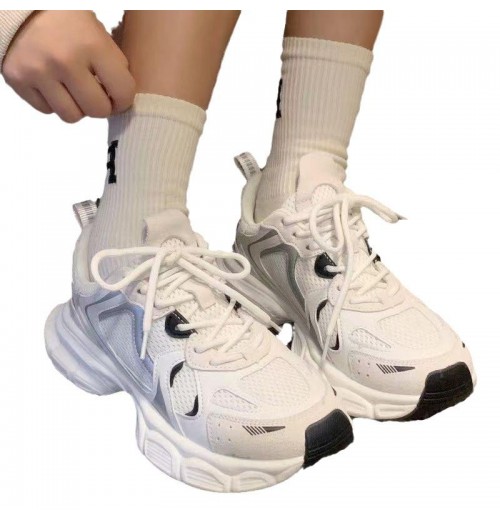  Fashion casual shoes women breathable comfortable thick sole lace-up small casual running women's shoes