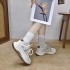  Vintage Autumn Women's Leather Loafers Comfortable One Foot Flat Sandals Soft Frosted Cowhide Toe Barefoot Winter Spring
